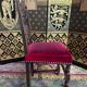 Suite of 8 Louis XIII style chairs oak and red velvet