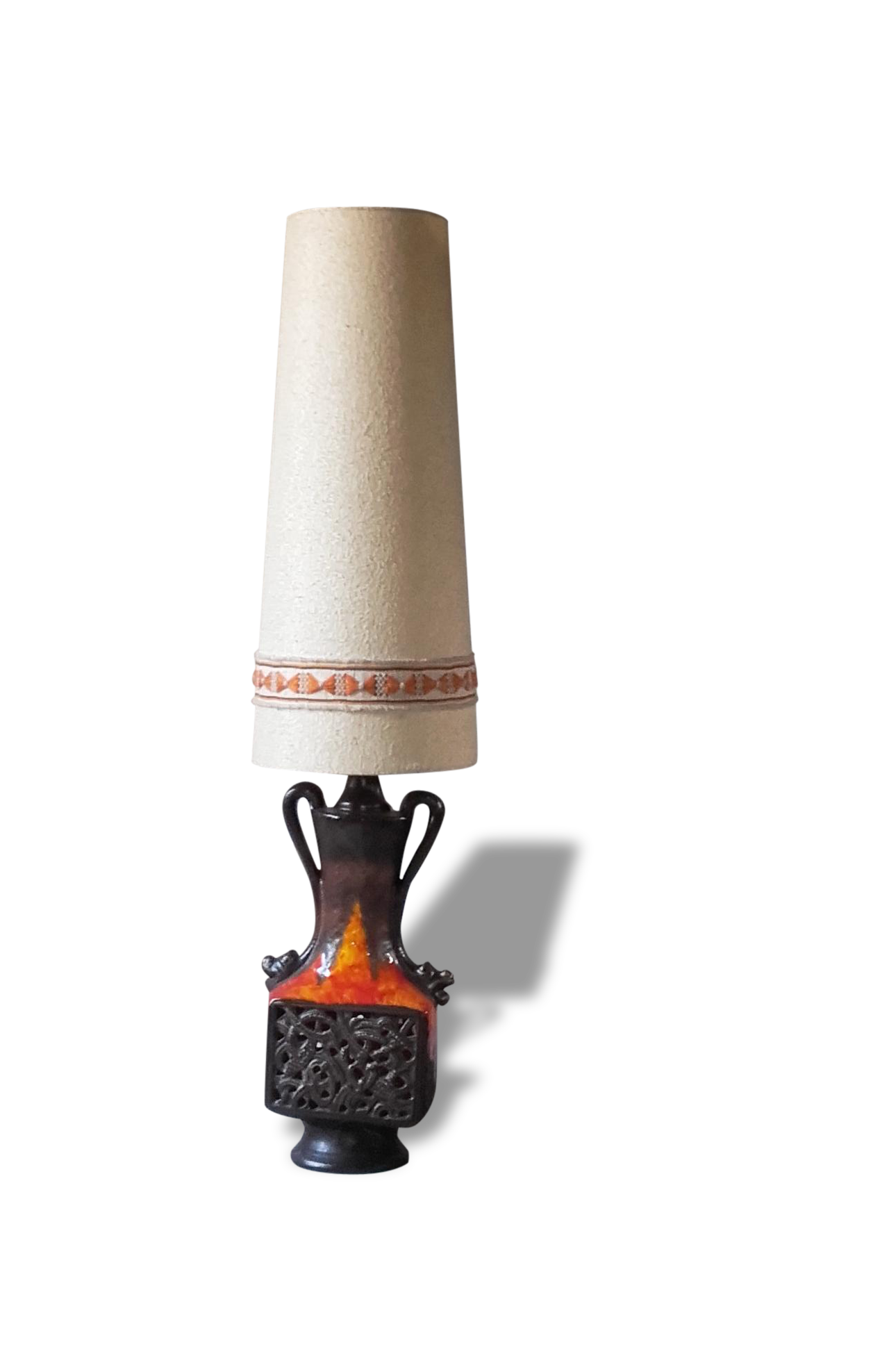 Floor lamp, vintage 70's ceramic enamel