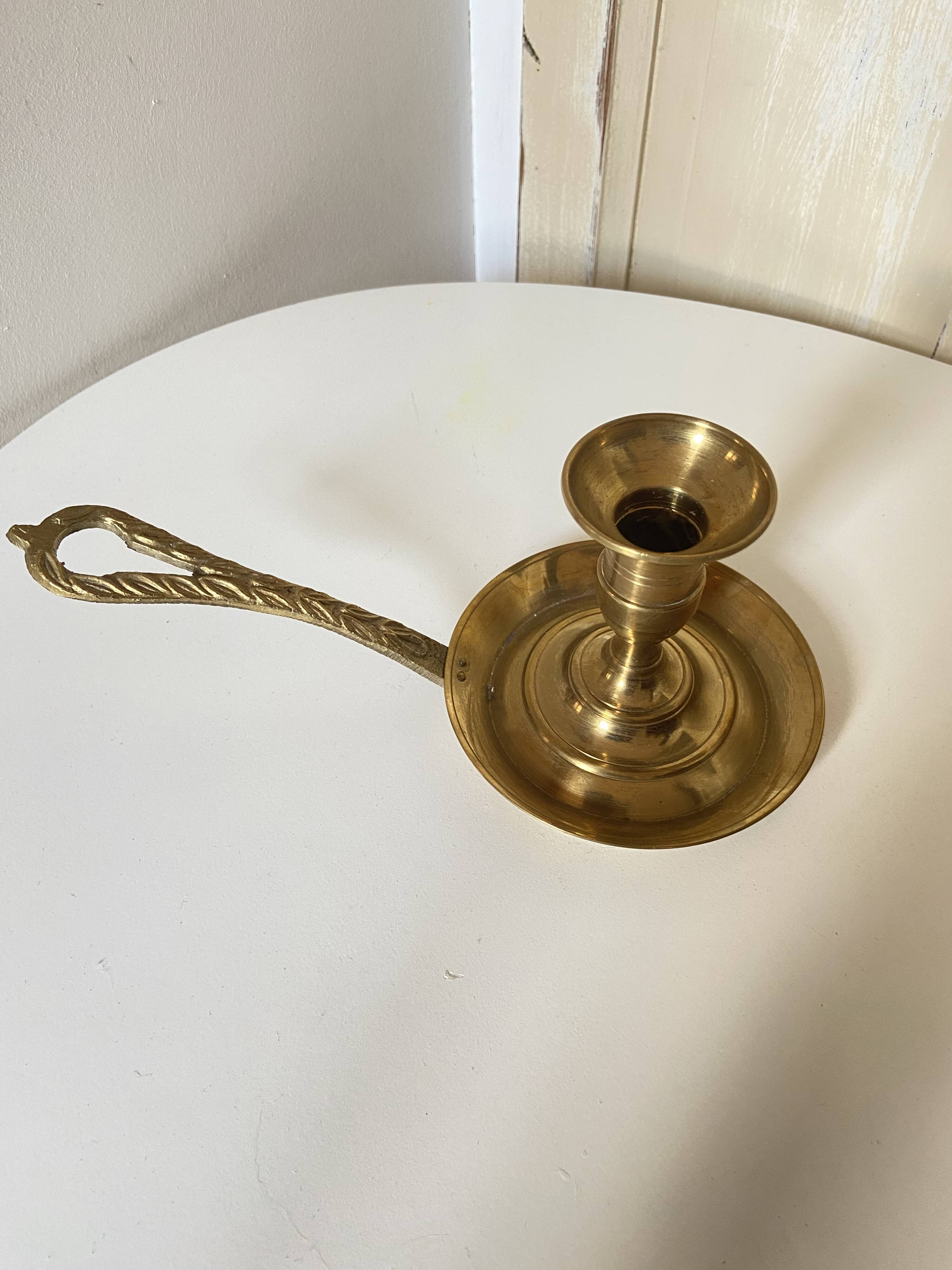 Very pretty Old Brass Candlestick - "Cell Rat" Type - Country Decoration