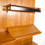 Modular wall system with panels Cado Poul Cadovius teak years 1959