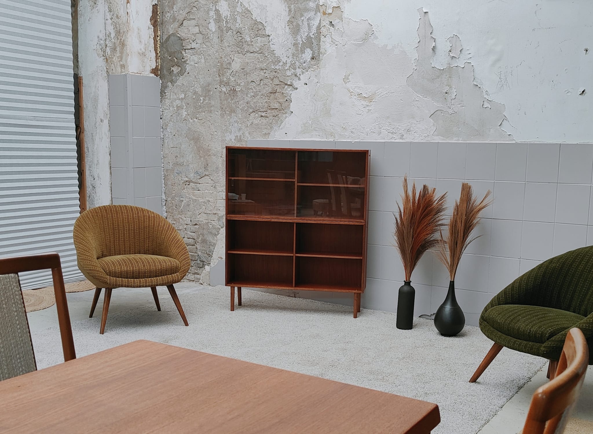 Mid century highboard display cabinet