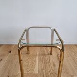 Vintage chrome and glass side table