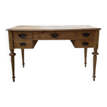 Bureau noyer blond et plateau pin 1900