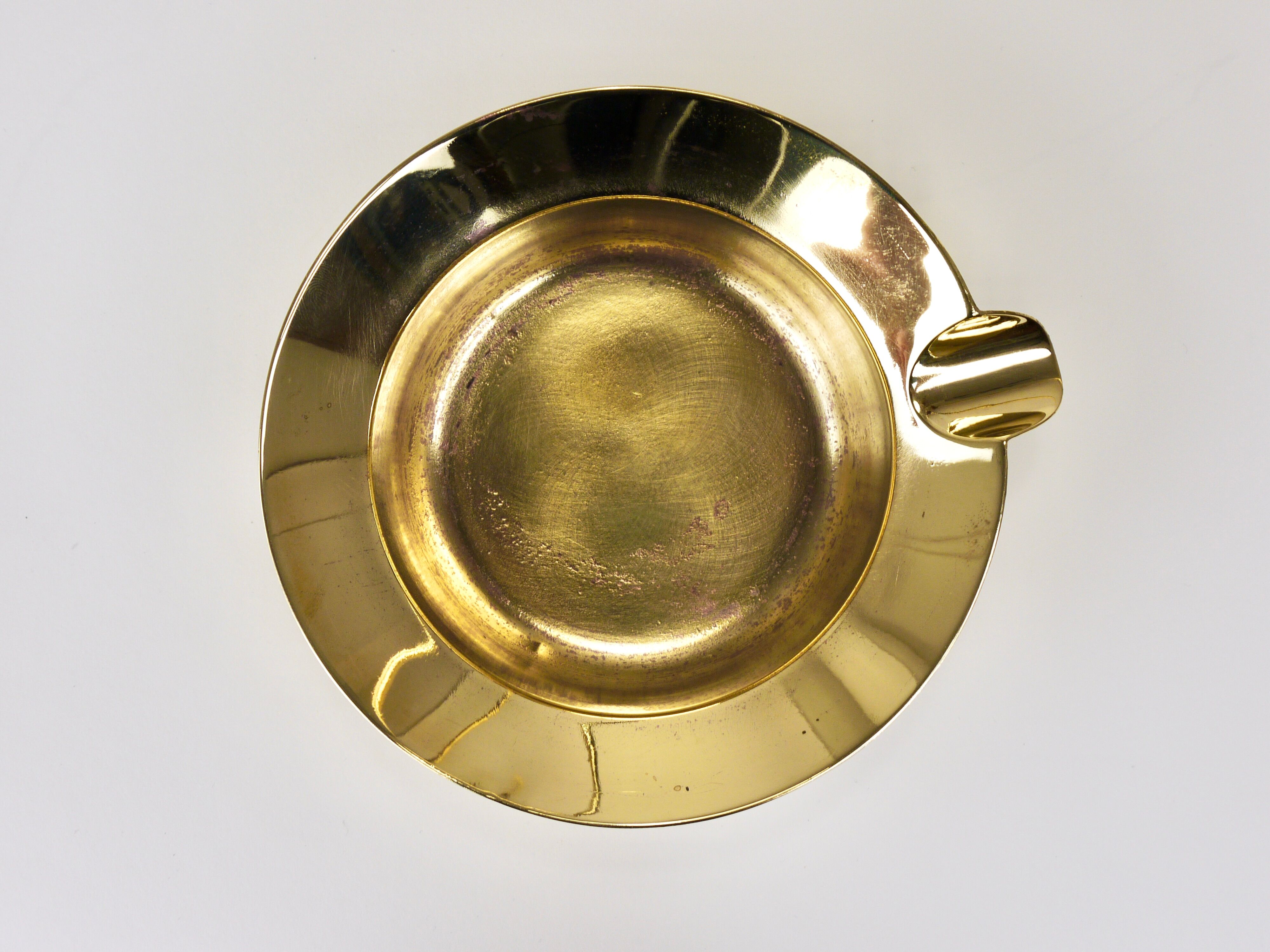 Rare Carl Auböck Brass Standing Floor Ashtray, Smoking Stand, Austria, 1950