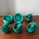 Set of 12 French coffee cups signed by Jean Pobéry in Art Deco style.