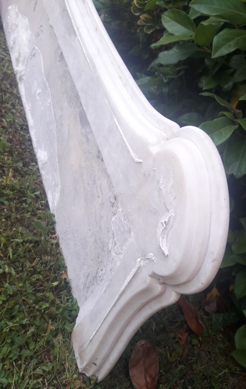 Fireplace XIX ° marble louis XV style with narrowed and floor slabs