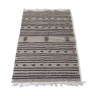 Tapis kilim gris et noir fait main 70x110cm