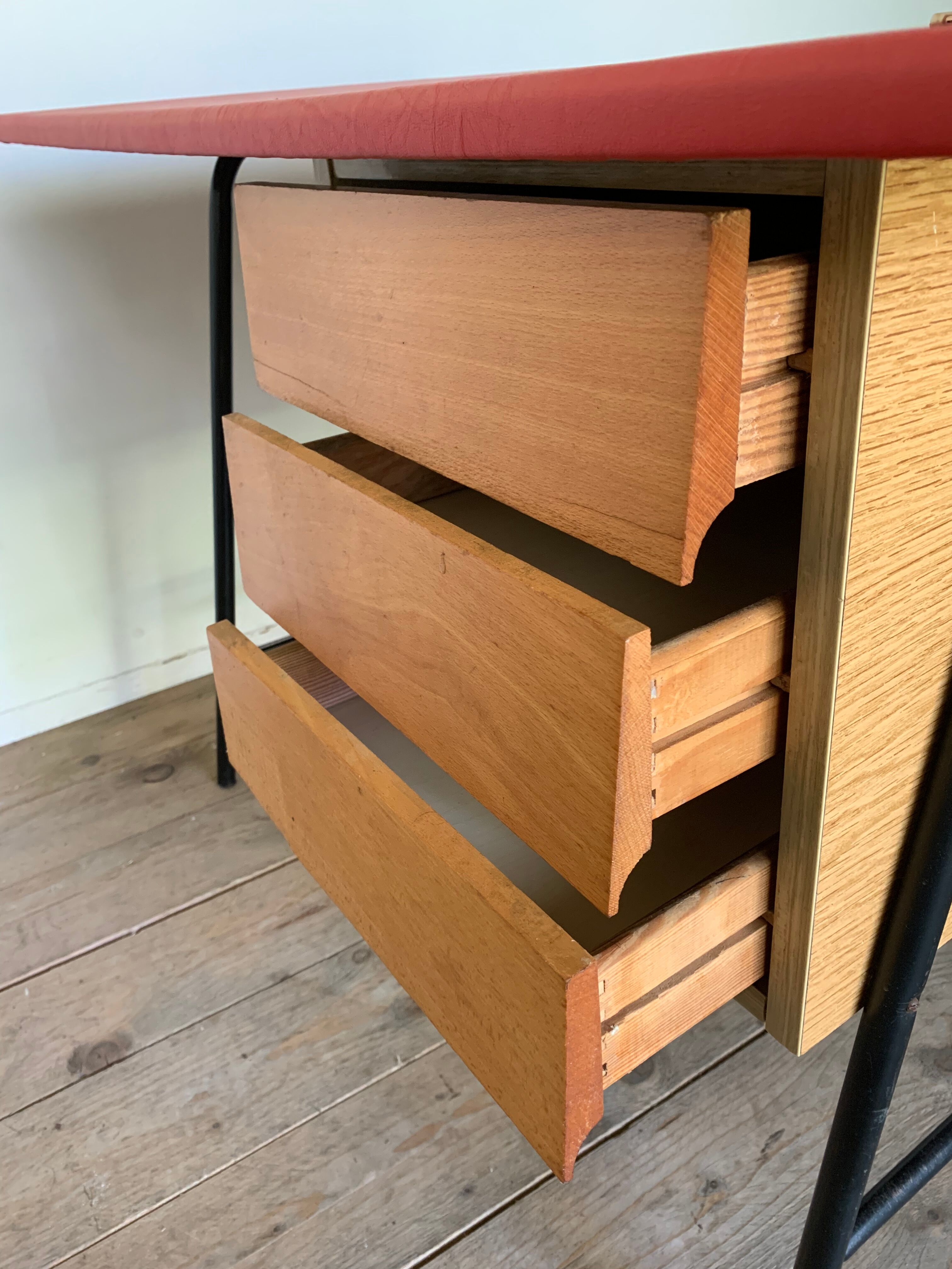 Bureau vintage moderniste pied compas