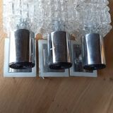 Vintage glass and aluminum wall lights