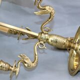 Empire style solid bronze hot water bottle lamp