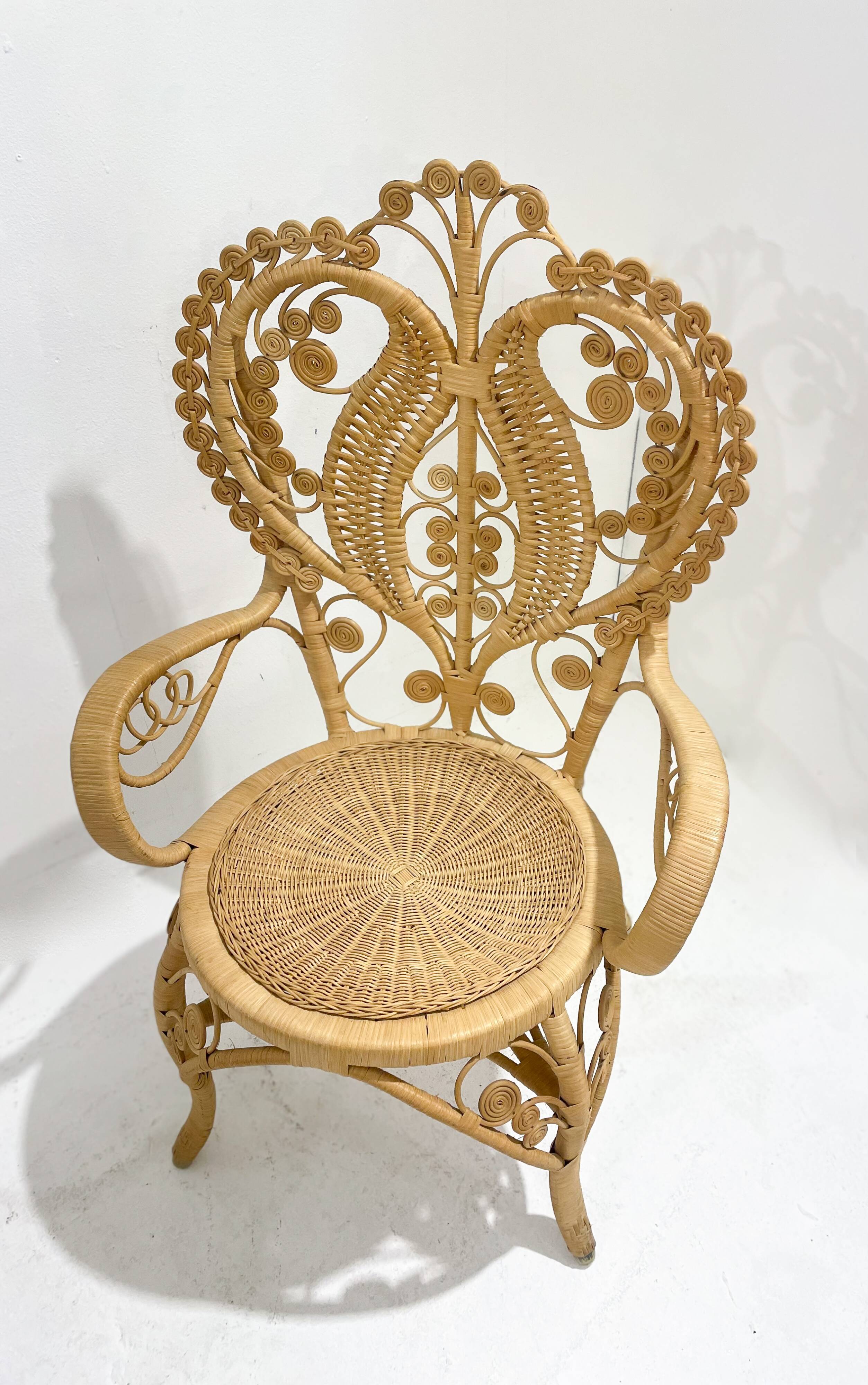 Mid-Century Modern Rattan Armchair