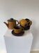 Ceramano tea service "Epsilon" from the 1960s with a raised geometric pattern.