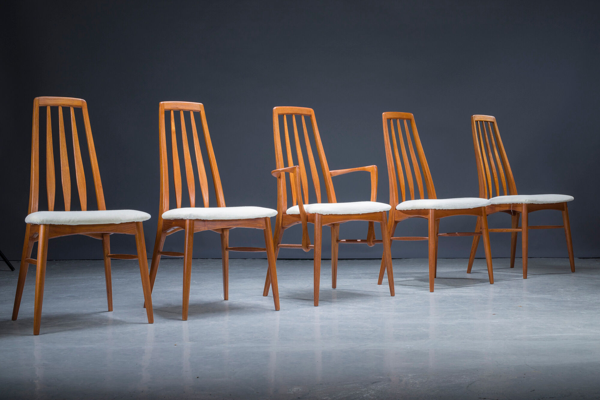 Dining chairs model "eva" by Niels Koefoed for Hornslet Møbelfabrik, 1960