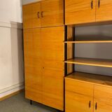 Modular bookcase with vintage wardrobe 60