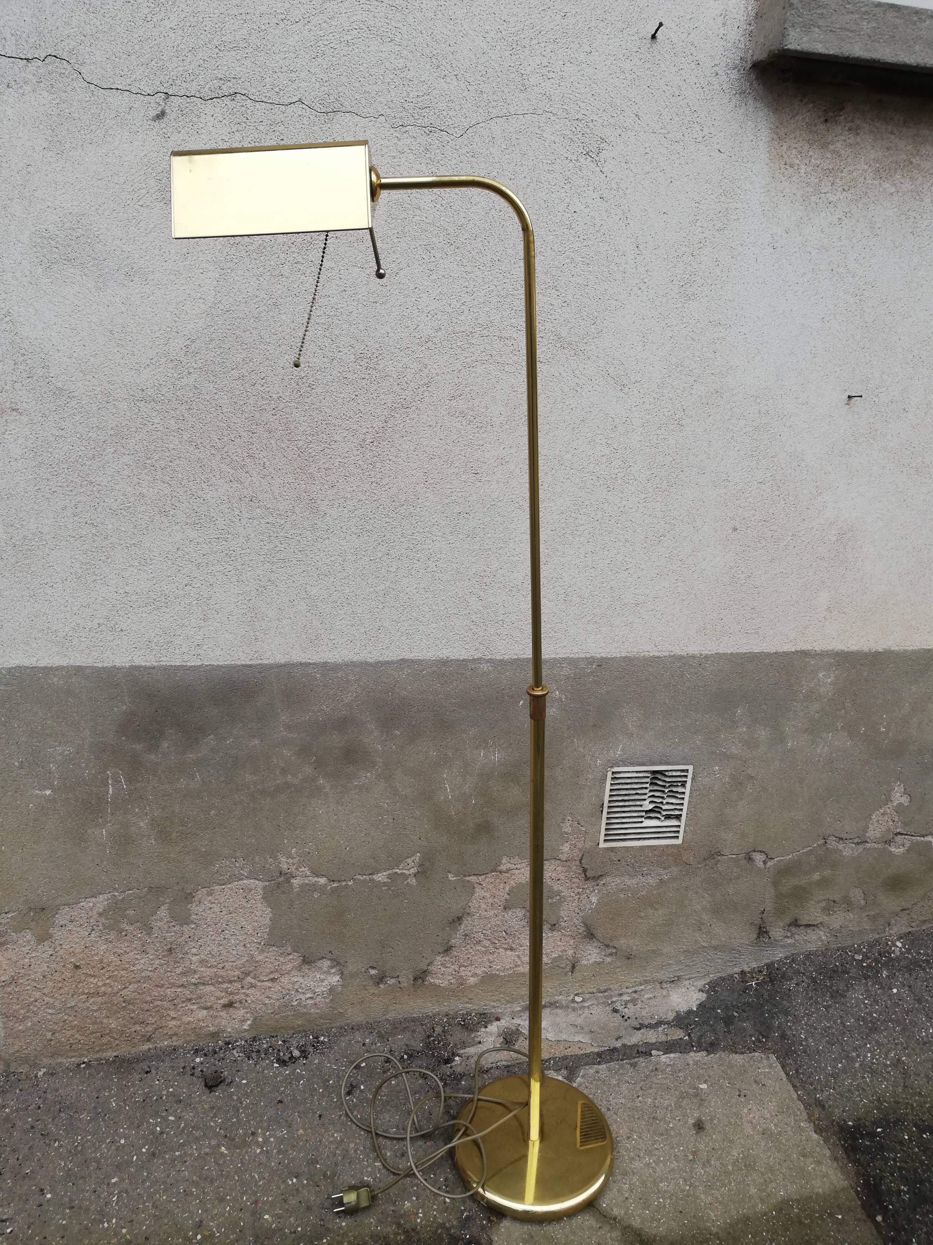 Adjustable brass vintage floor lamp