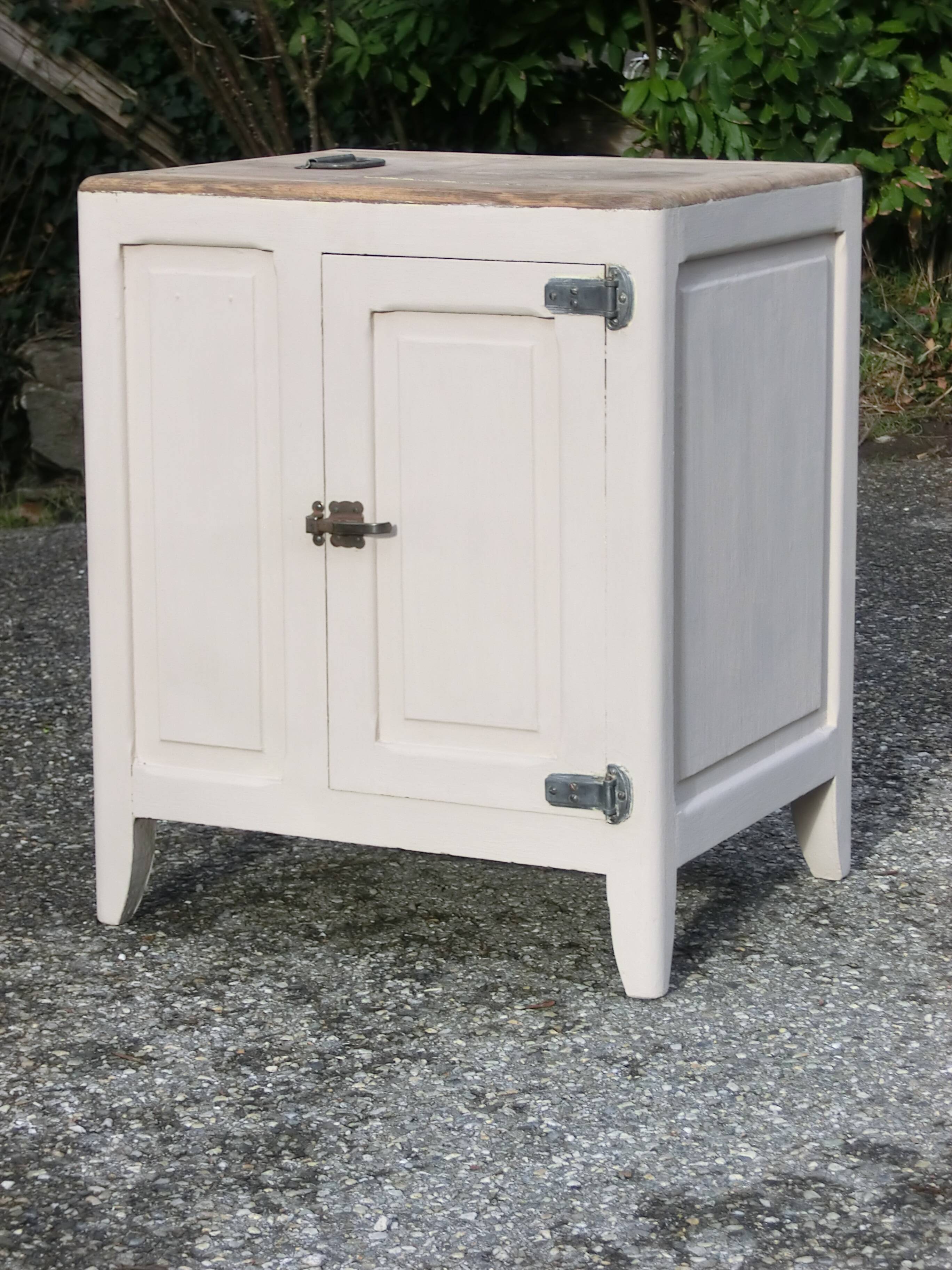 Old bistro icebox in solid oak - Small sideboard