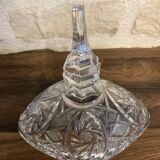 Bonbonnière sur pied en cristal taillé, seconde moitié du XXème s.
