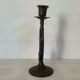 Brutalist black cast iron fish candle holder