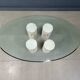 Vintage travertine and glass coffee table, 1970s