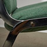 Chaise chromée vert menthe des années 1970