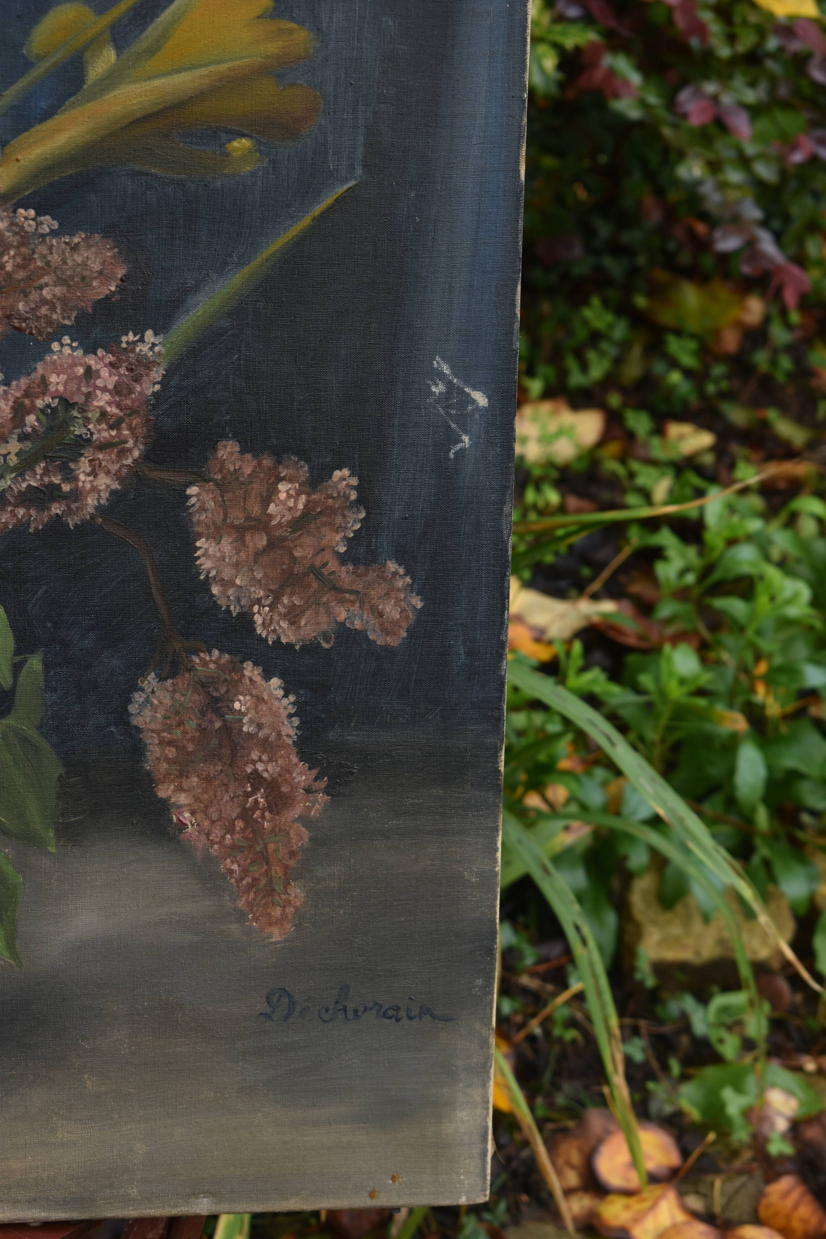 Oil painting on canvas, still life by Rollande Déchorain