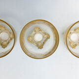 3 verres bas sur pied Art Déco