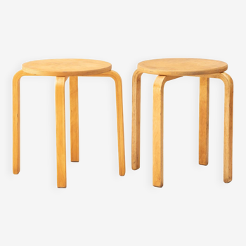 Pair of Alvar Aalto stools from the 90s