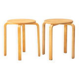 Pair of Alvar Aalto stools from the 90s