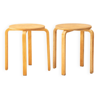 Pair of Alvar Aalto stools from the 90s