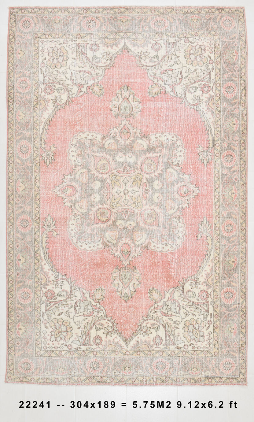 6x10 Pale Red Persian Rug, 189x304Cm