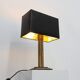 Brass table lamp with black rectangular shade by Deknudt, Belgium, 1970s