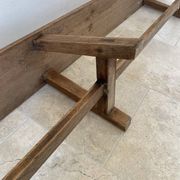 Large antique farmhouse bench 252 cm raw wood patinated