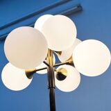 German brass floor lamp in Space Age style from the mid-century by Kaiser Leuchten, 1960s.