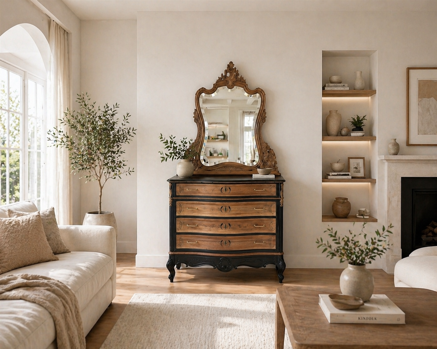 Dresser with mirror