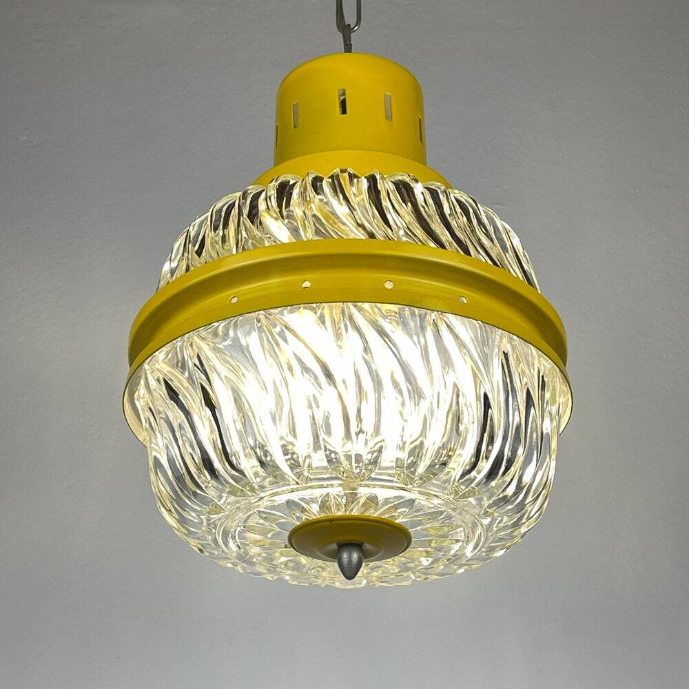 Suspension italienne jaune du milieu du siècle, années 1960