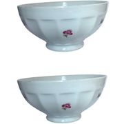 Duo de bols vintage– contour côtelé & décor fleuri