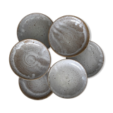 Set of 6 stoneware dessert plates