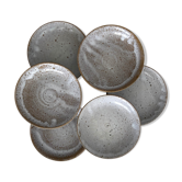 Set of 6 stoneware dessert plates