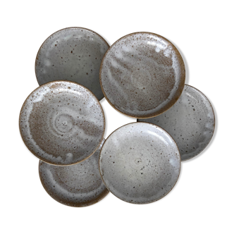 Set of 6 stoneware dessert plates