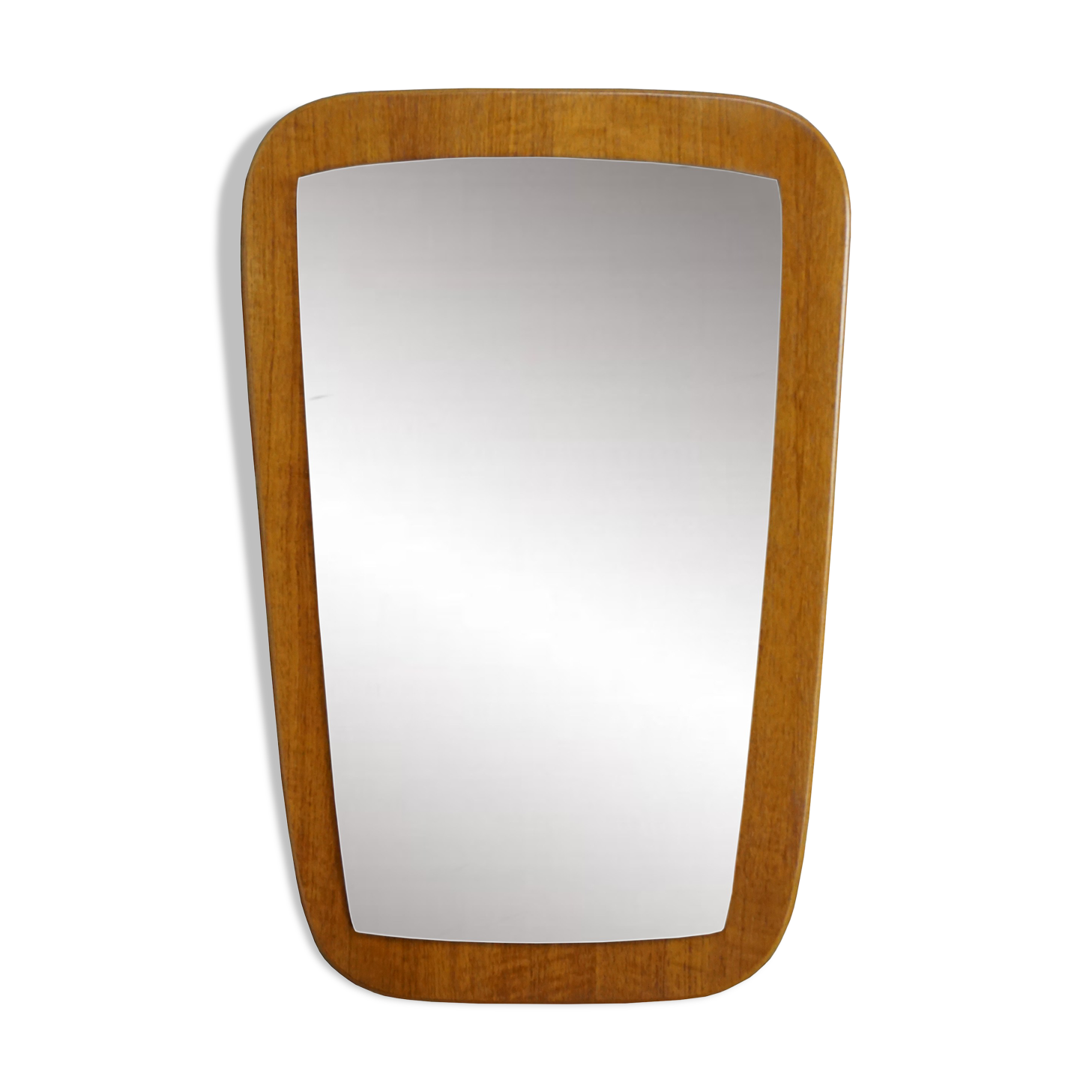 Teak mirror cut "Barrel" 38 x 60 cm