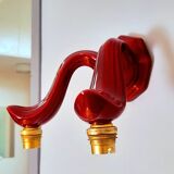 Red Art Deco ceramic wall light