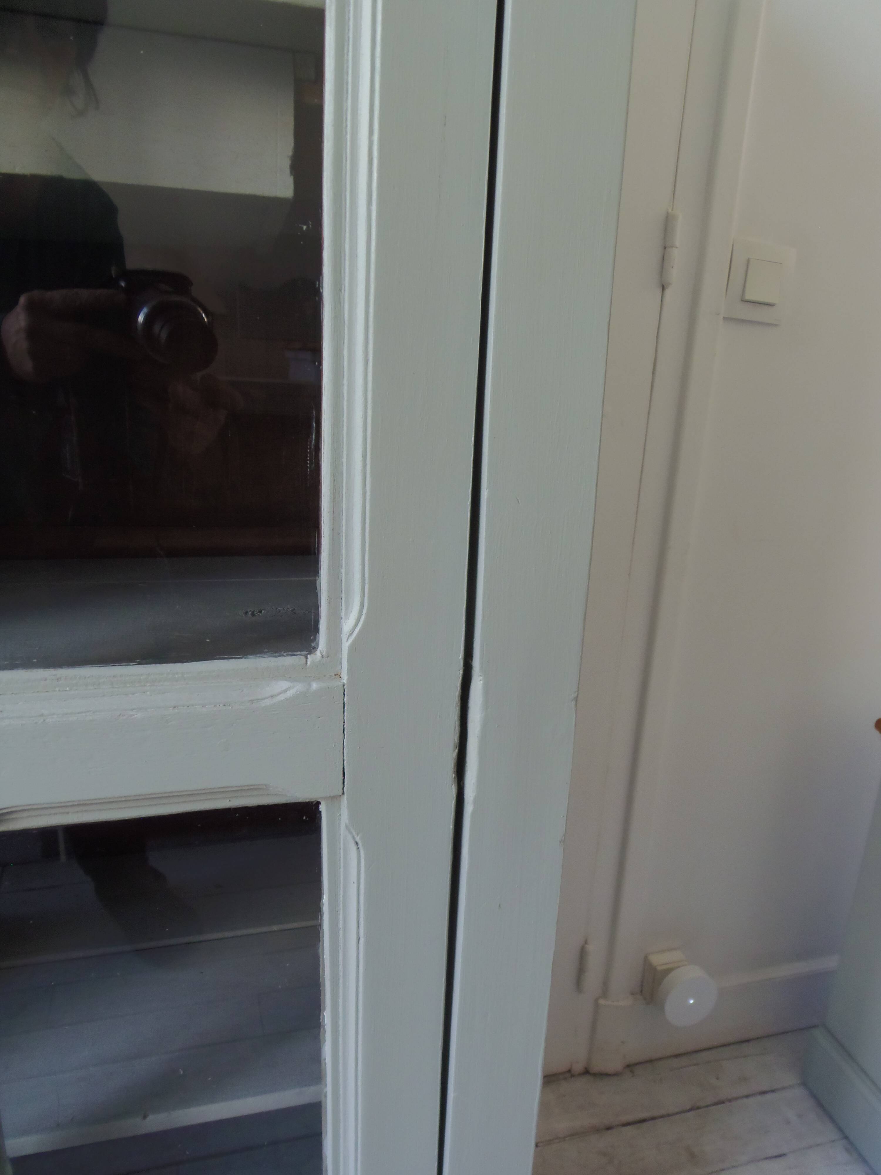 Vintage Parisian wardrobe, glass sublimated in verdigris