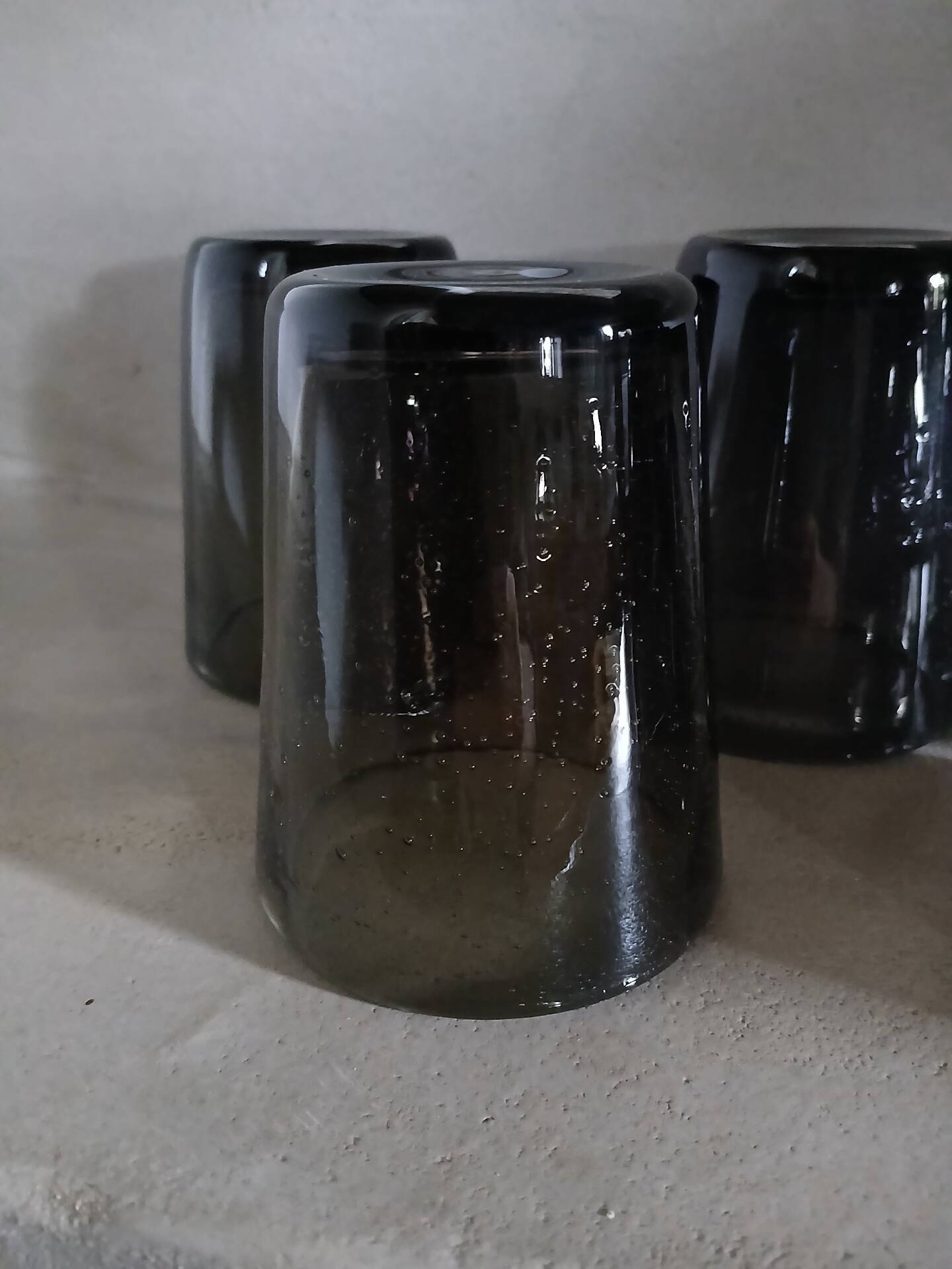 5 bubble glass water glasses