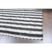 Vintage Turkish Oushak Handmade Cotton White Wool Kilim Area Rug 156x220