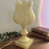 Large alabaster tulip lamp