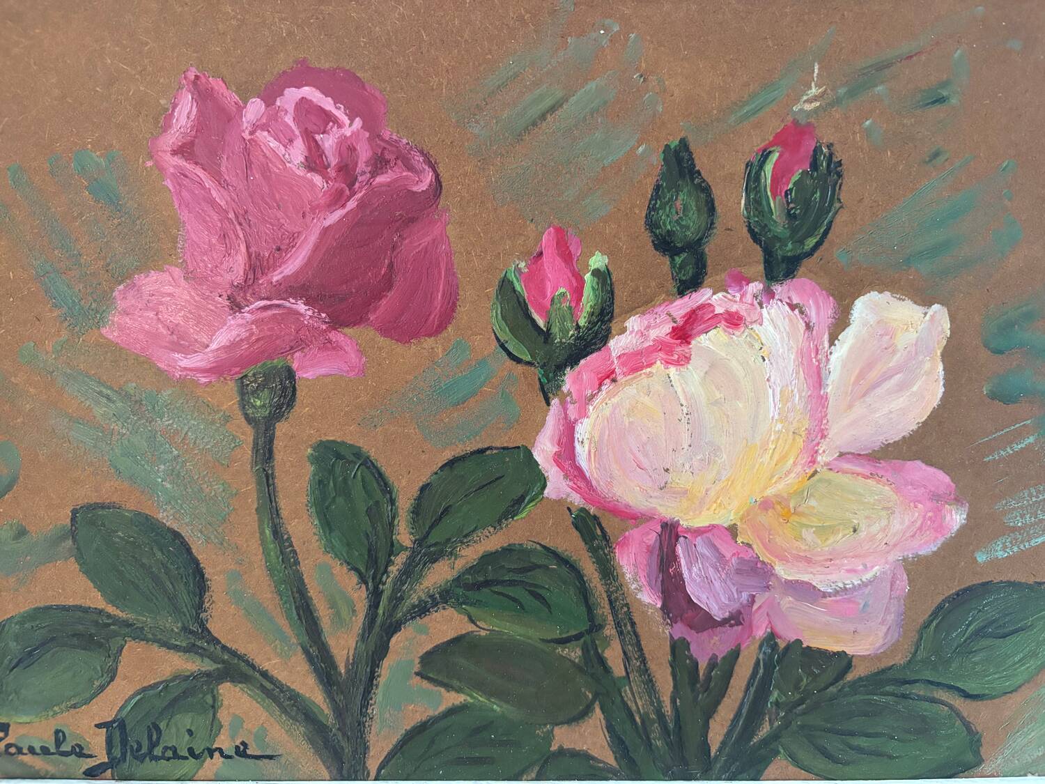 Roses signed Delaine