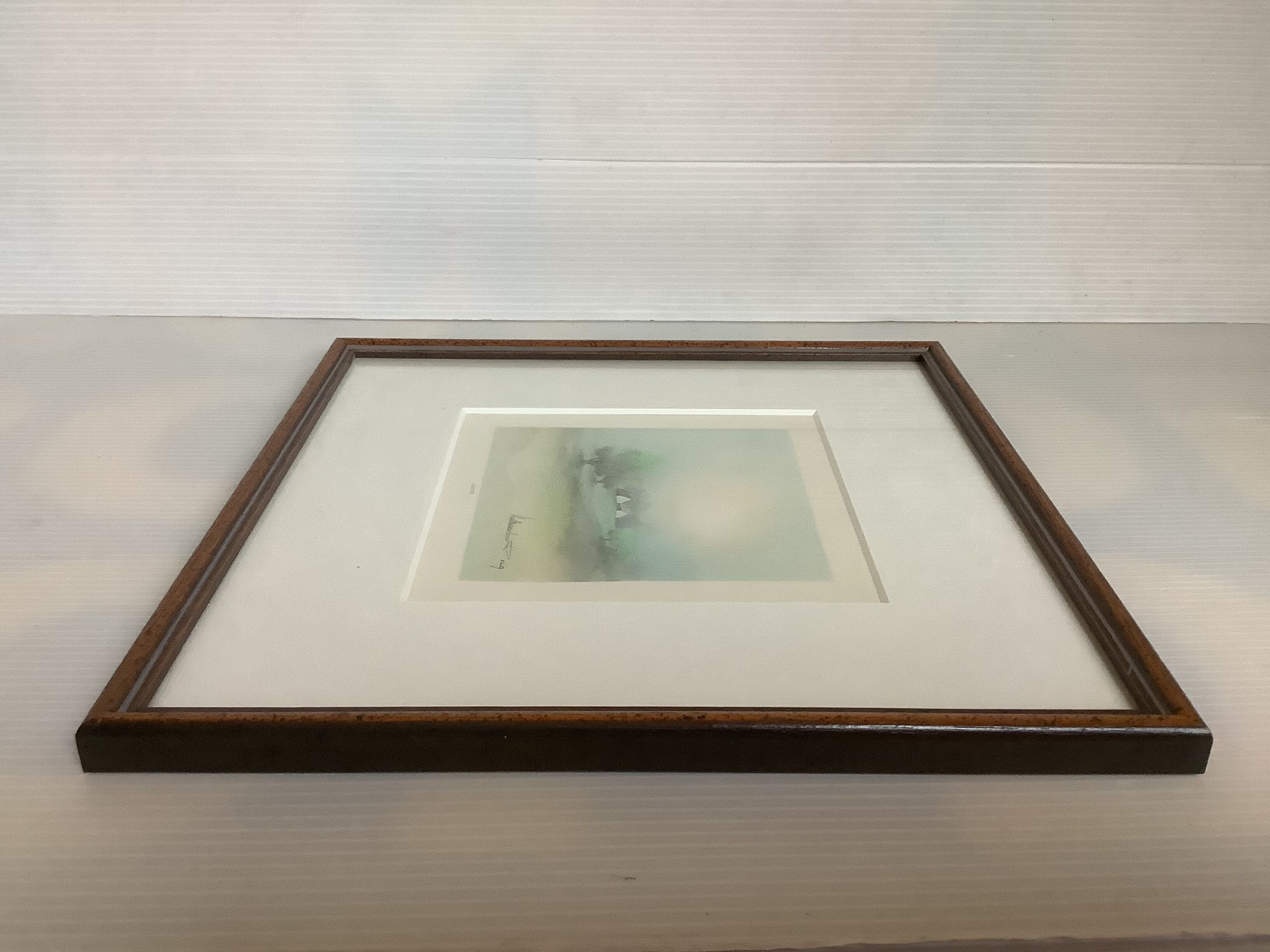 Watercolor of landscape signed