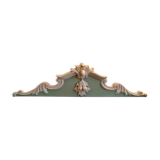 Fronton ancien bois couleur fenouille moulures lin