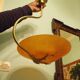 Asymmetrical Pendant Lamp with Orange Shade, 1970s