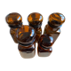 Set of 5 brown glass jars